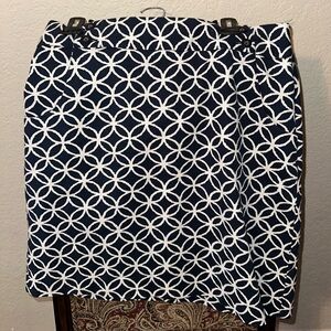 Rafaella, Size 12, A-Line Navy and White Skirt